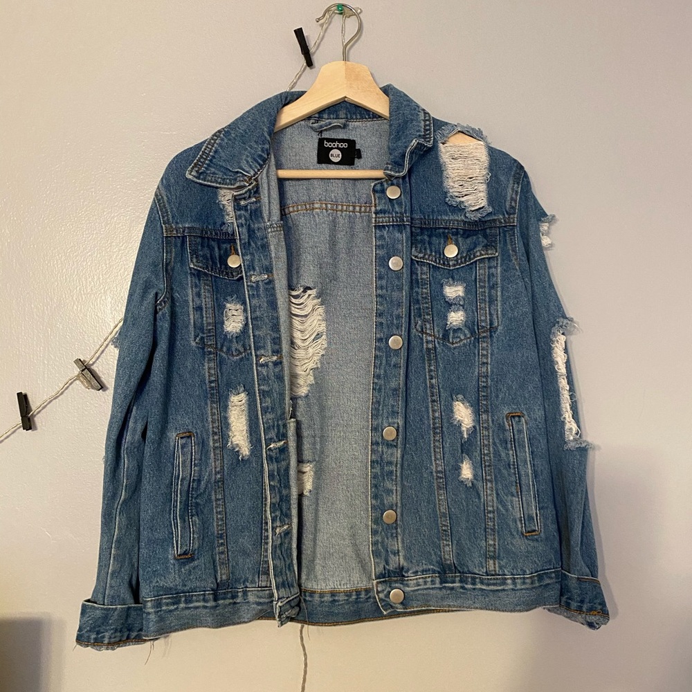 Ripped denim jacket
